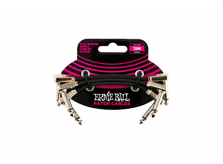 Ernie Ball EB-6220 Flat patch cables 7,5 cm, 3-pack