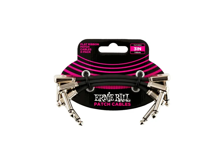 Ernie Ball EB-6220 Flat patch cables 7,5 cm, 3-pack 