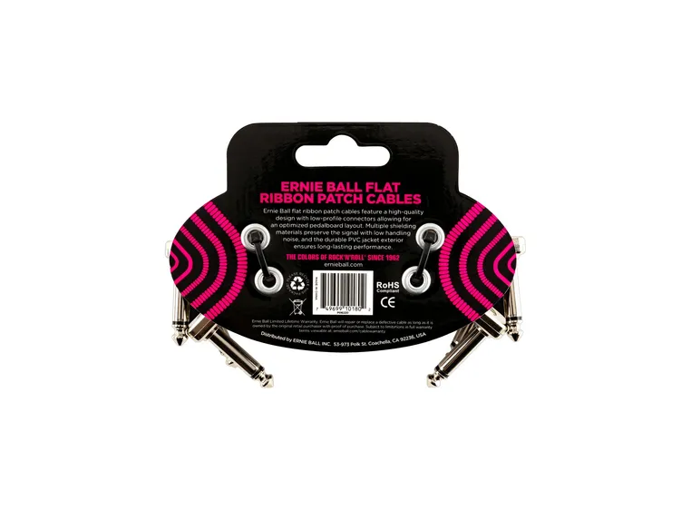 Ernie Ball EB-6220 Flat patch cables 7,5 cm, 3-pack 