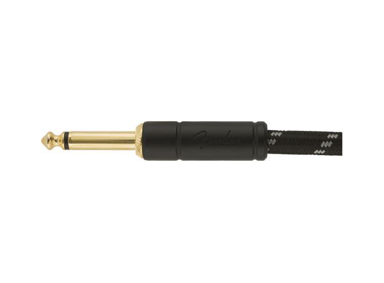 Fender Deluxe Series Instr. Cable 5.5m Straight/Angle, 18.6', Black Tweed