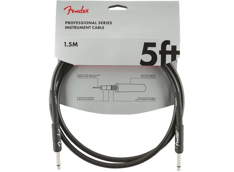 Fender Pro instrumentkabel 1.5m svart Straight/Straight, 5' 