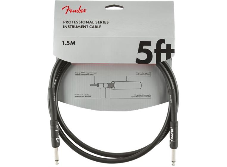 Fender Professional Instrument Cable Straight/Straight, 5', Black