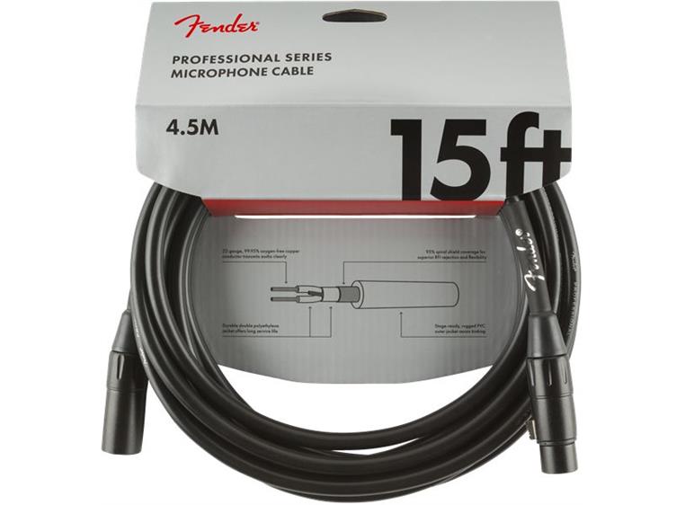 Fender Professional Microphone Cable 15', Black
