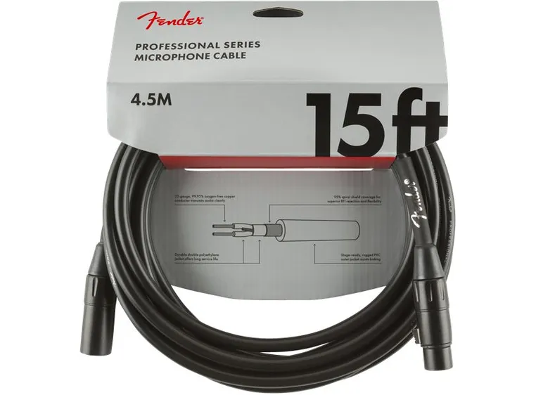 Fender Professional Microphone Cable 15', Black 