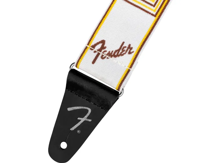 Fender Weighless 2" Monogrammed Strap White/Brown/Yellow 