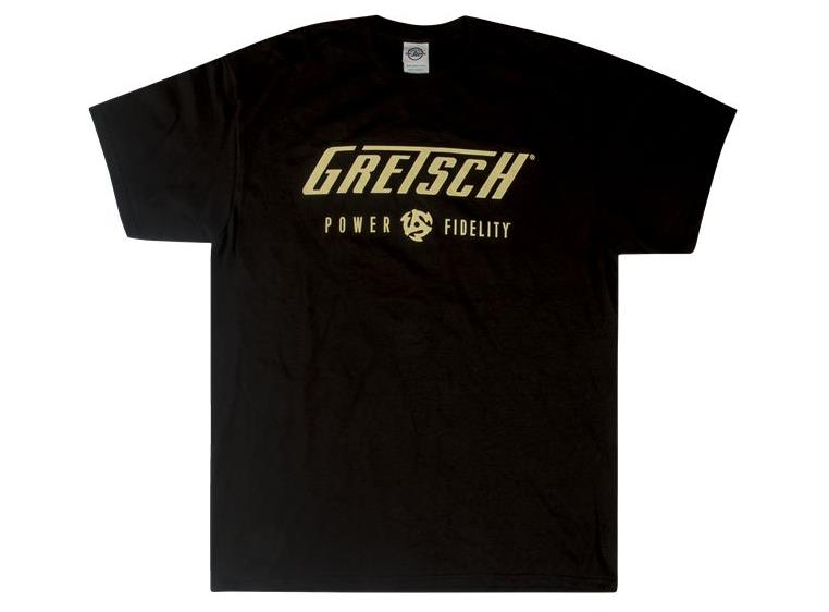 Gretsch Power & Fidelity Logo T-Shirt Black, Size: S