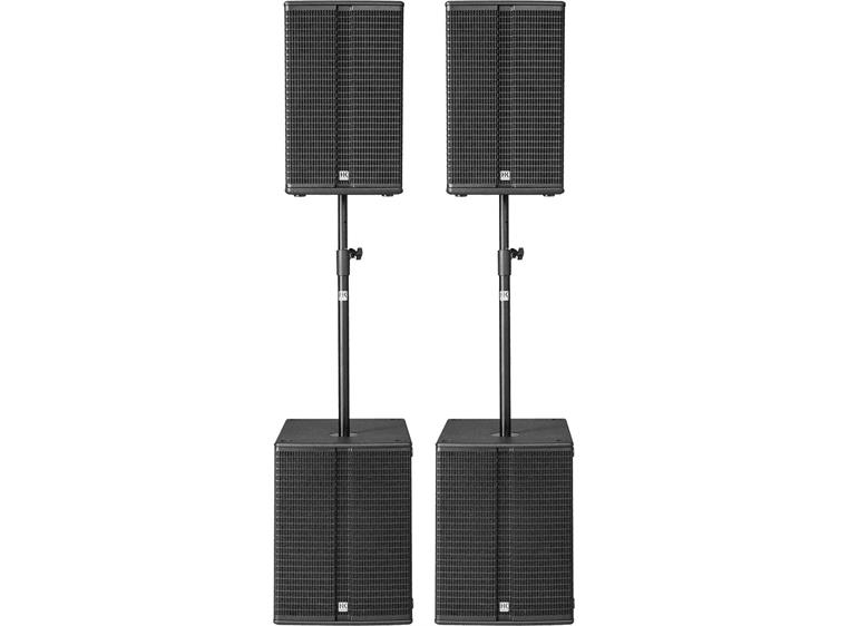 HK Audio Linear 3 Bass Power Pack 2 L3-115FA, 2 LSUB-1800A, covers, stands