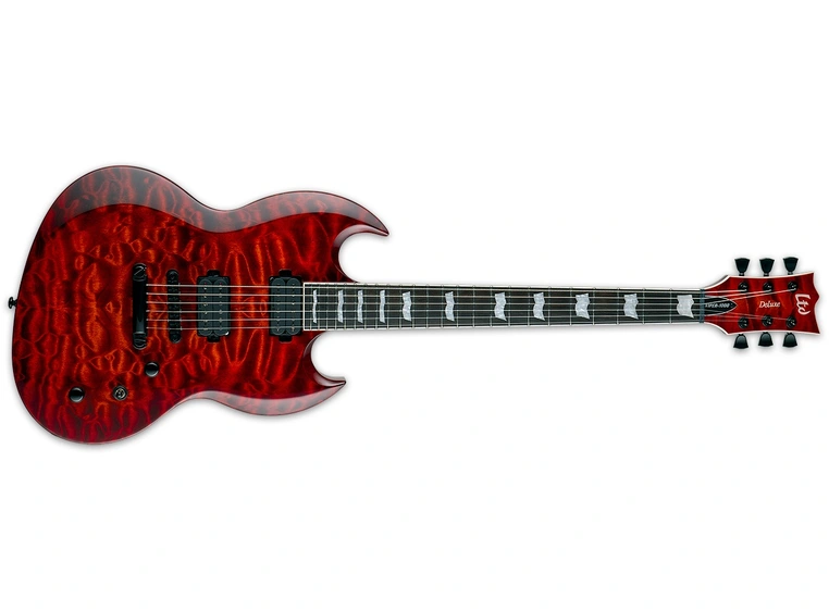 LTD VIPER-1000 Tiger Eye Sunburst Quilted Maple 