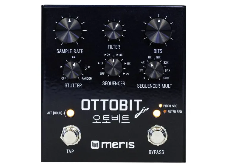 Meris Ottobit Jr. Bitcrusher Pedal inspired by vintage gaming consoles 