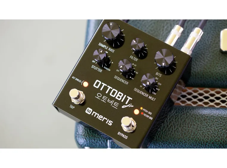 Meris Ottobit Jr. Bitcrusher Pedal inspired by vintage gaming consoles 