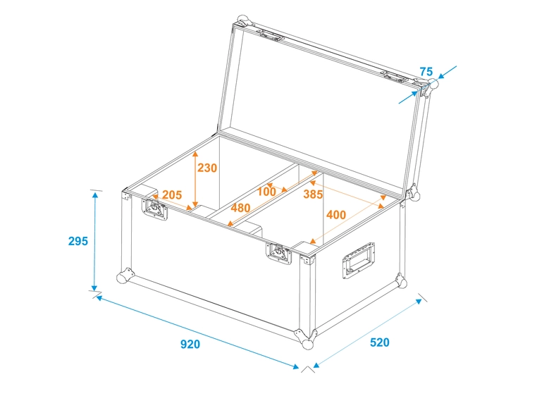Roadinger Flightcase 2x LED THA-150F Theater-Spot 