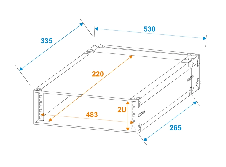 Roadinger Rack Profi 2U 25cm 