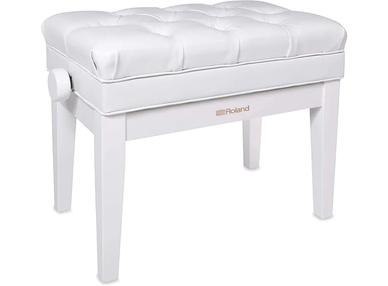 Roland RPB-500PW Piano Bench, Polished White, Vinyl Seat, Music Compartment 