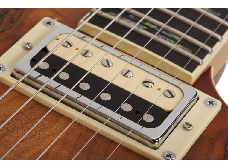 Schecter C-1 Exotic Spalted Maple (SNVB) Satin Natural Vintage Burst 