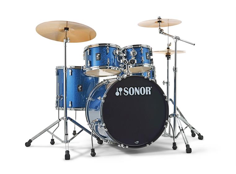 Sonor AQX Stage Blue Ocean Sparkle 22-14-10-12-16 Inkl HW og cymbaler