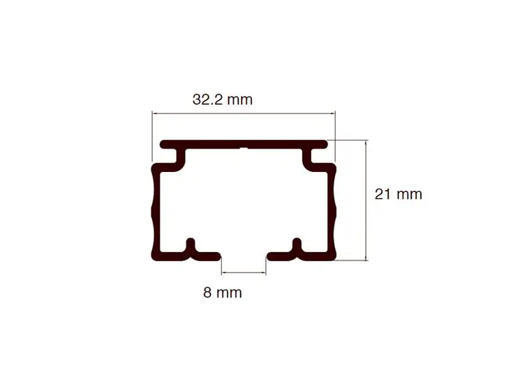 TOSO Supertrac Skinne Sølv 1m 