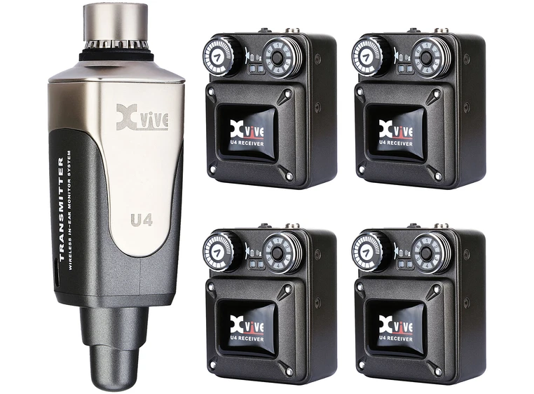 Xvive U4R4 In-ear monitorsystem mono, 4 mottakere (uten øreplugger) 