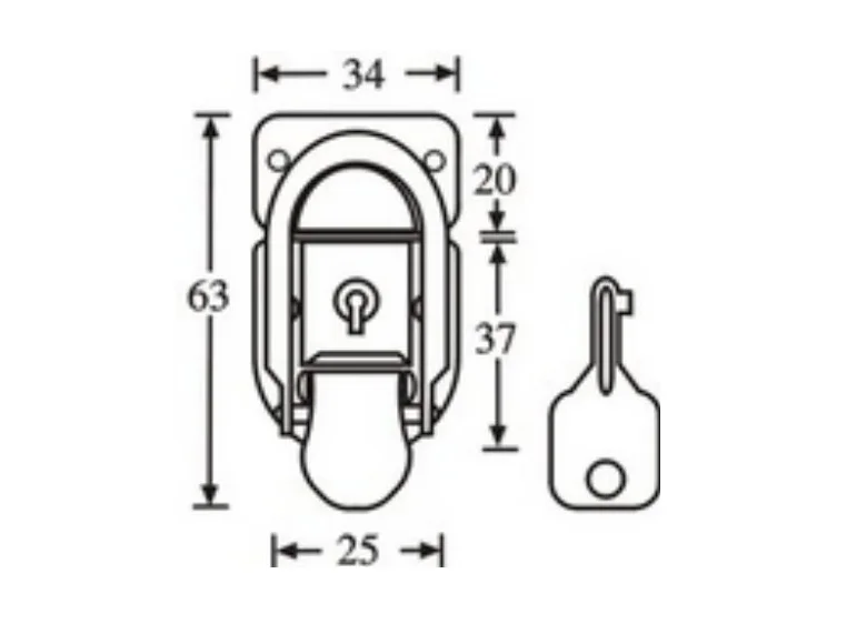 Adam Hall Hardware 1604 - Drawbolt small nickel-plated 