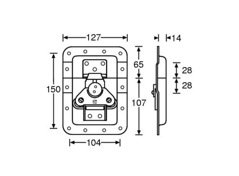 Adam Hall Hardware 17251 SP - Butterfly Latch large with Spr 