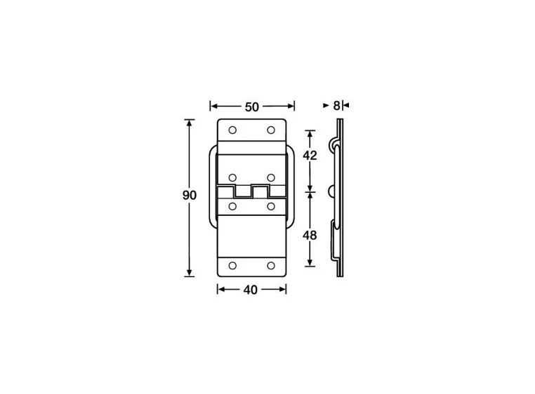 Adam Hall Hardware 2524 - Stop Hinge large galvanised 