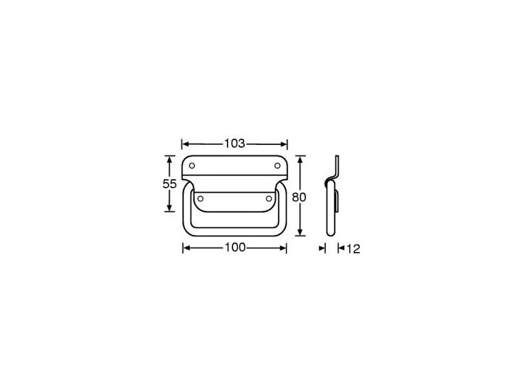 Adam Hall Hardware 3440 - Drop Handle two-piece galvanised 
