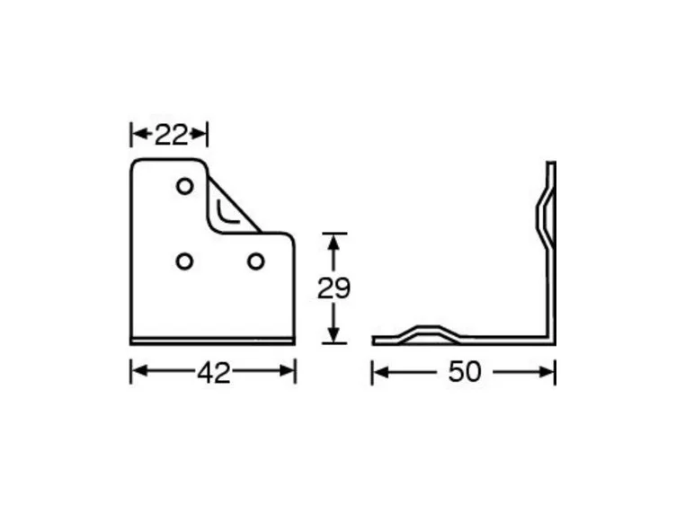 Adam Hall Hardware 4053 - Corner Brace 42 x 52 cranked 