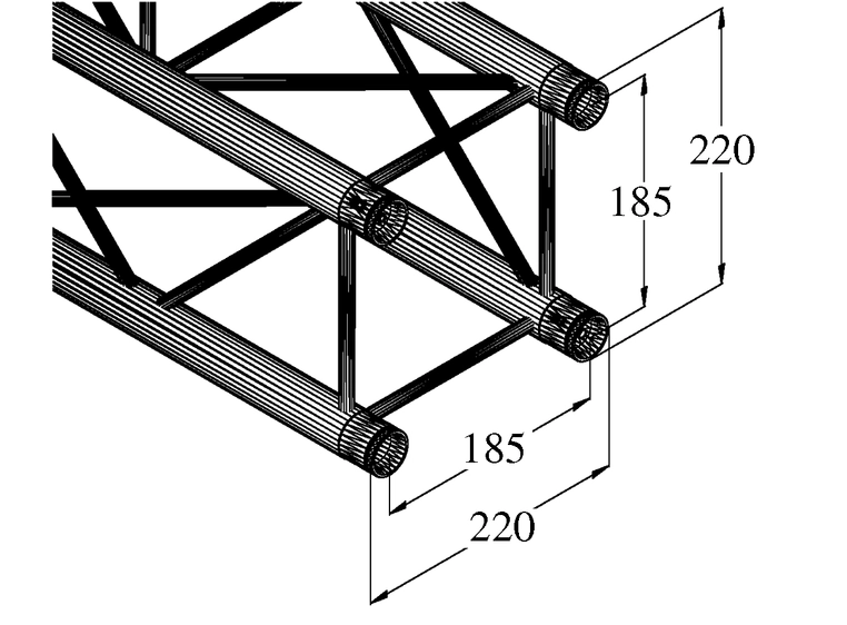 Alutruss Decolock DQ4-S2500 4-Way Cross Beam bk 