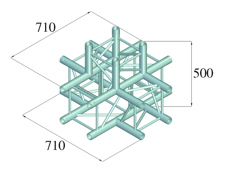 Alutruss QUADLOCK S6082C-51 Cross Piece 5-Way 