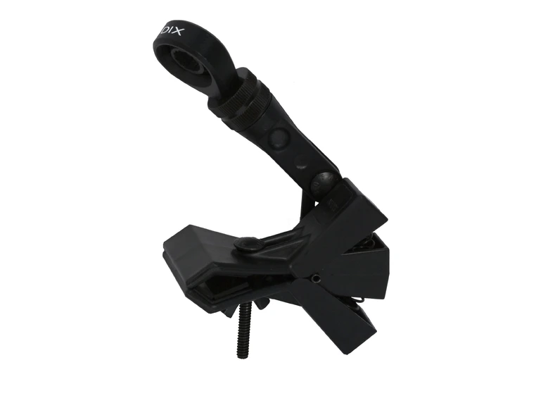 Audix DFLEXMICRO Dual pivot arm and extra wide butterfly jaws. 