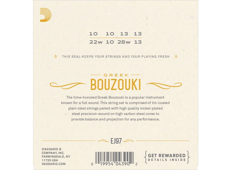 D'Addario EJ97 Bouzouki Greek (sett) 010-028 