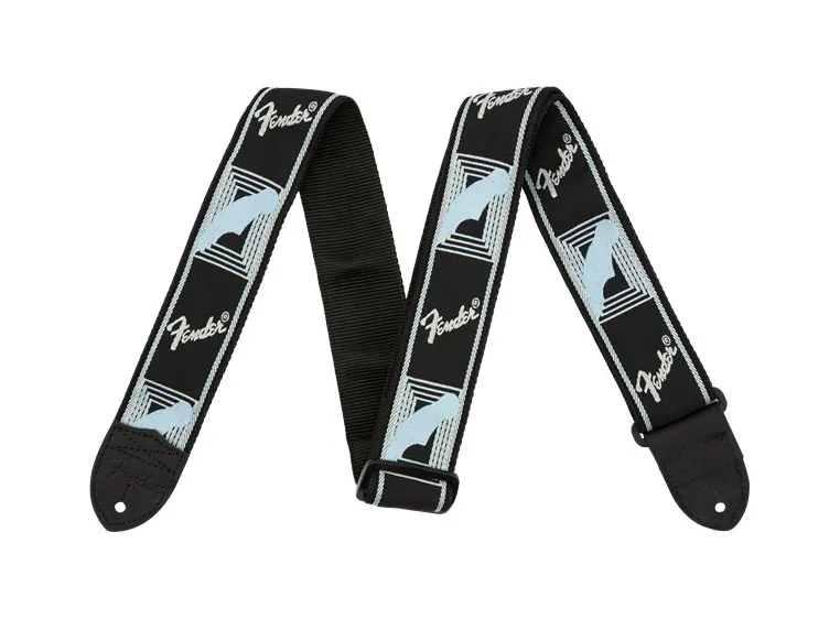Fender 2" Monogrammed Strap Black/Light Grey/Blue 