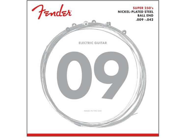 Fender Super 250 Guitar Strings (009-042) Nickel Plated Steel, Ball End