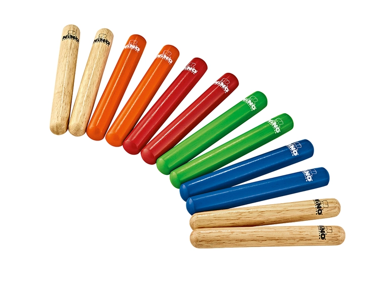 Nino Percussion NINO502-MC Claves 6-pair pack, Colored 