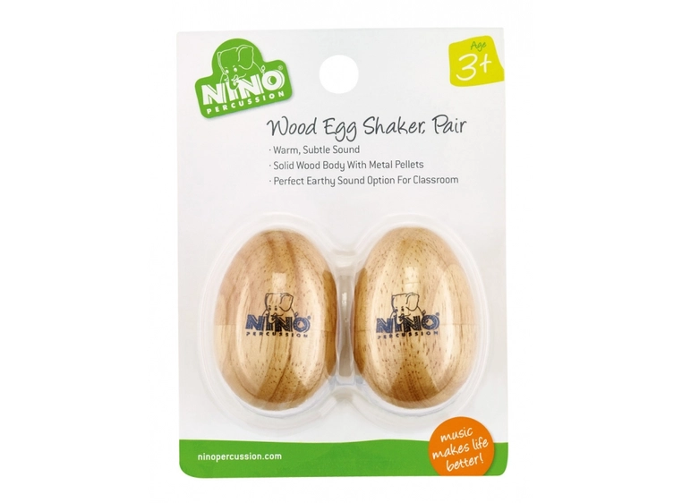 Nino Percussion NINO562-2 Wood egg shaker, 2 pack 