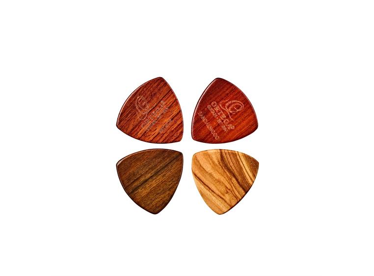 Ortega OGPWXLF-MIX4 Wooden picks, Flat 2.0mm 4-pakning