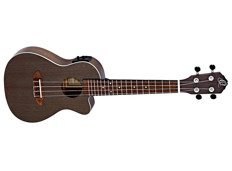 Ortega RUCOAL-CE Concert ukulele med mik. Earth, See Thru Black 