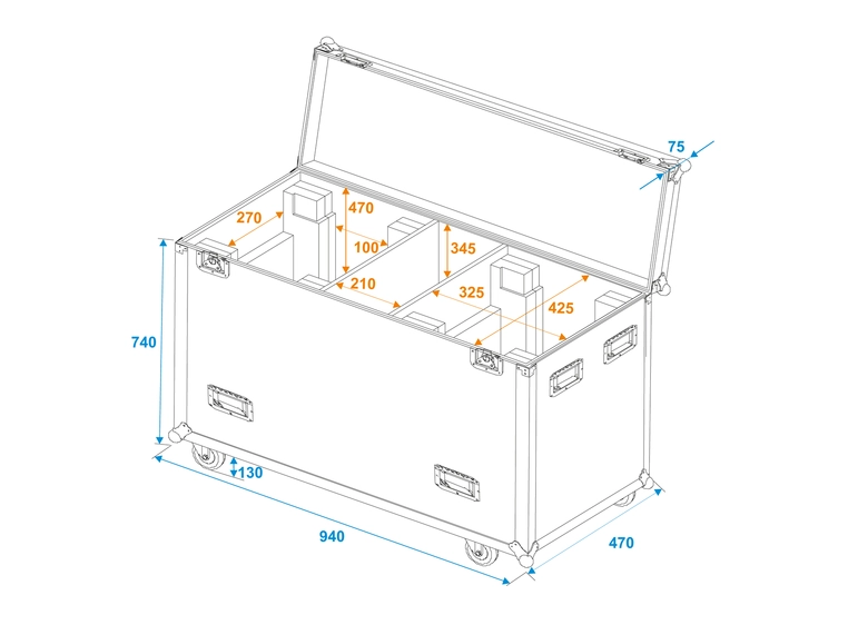 Roadinger Flightcase 2x DMH-300 LED 