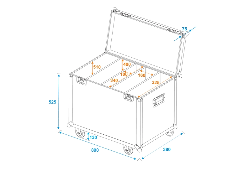 Roadinger Flightcase 4x Multiflood Pro 