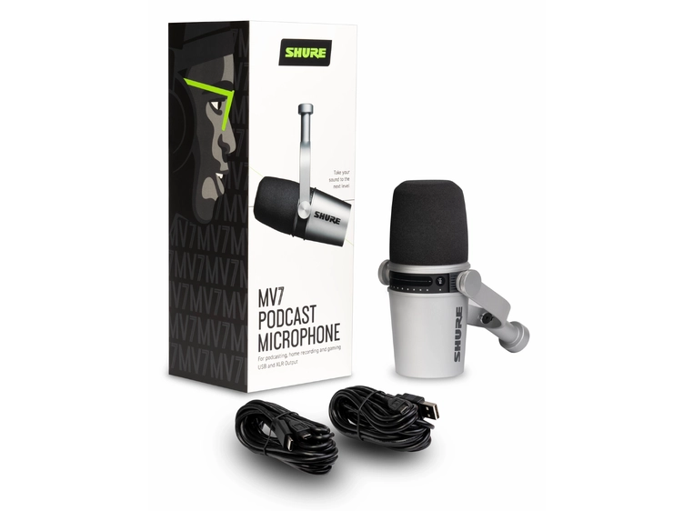 Shure MV7 XLR/USB-Mikrofon Silver 