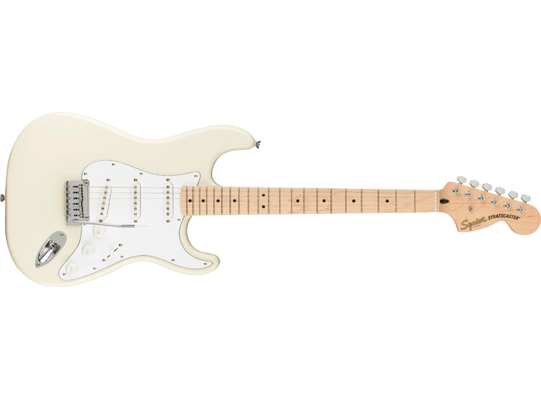 Squier Affinity Series Stratocaster Olympic White, White Pickguard, MN 