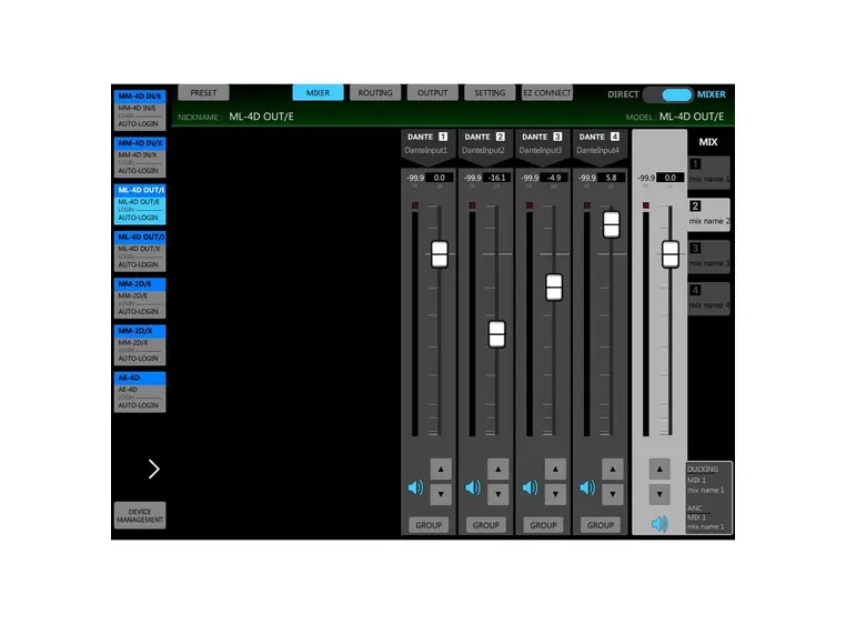 Tascam ML-4D-OUT-X Dante converter 