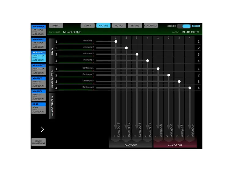 Tascam ML-4D-OUT-X Dante converter 