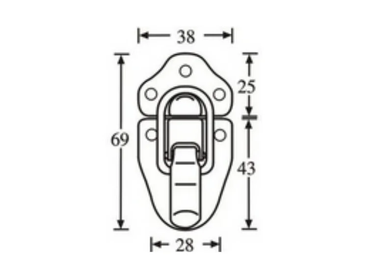 Adam Hall Hardware 1607 - Drawbolt medium nickel-plated 