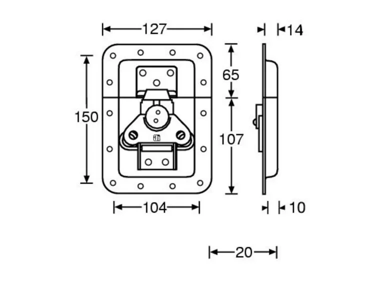 Adam Hall Hardware 17254 S - Butterfly Latch large with Spri 