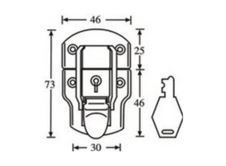 Adam Hall Hardware 1909 - Drawbolt medium chrome-plated lock 