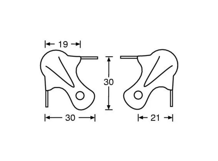 Adam Hall Hardware 4030 - Ball Corner three-leg nickel-plate 