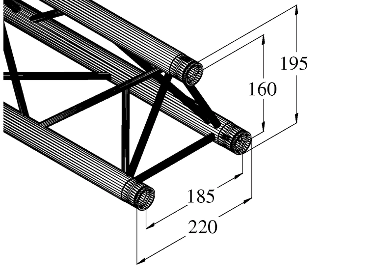 Alutruss Decolock DQ3-S1500 3-Way Cross Beam bk 