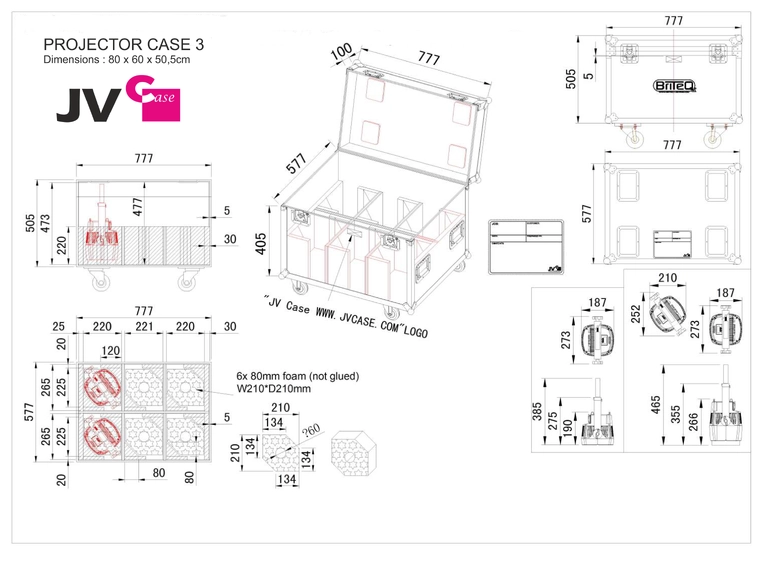 Briteq PROJECTOR CASE 3 For BT-Coloray series, Smartzoom etc. 
