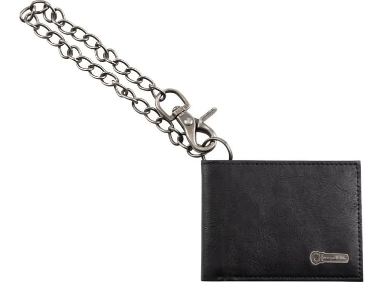 Charvel Ltd Edition Leather Wallet with Chain, Black 