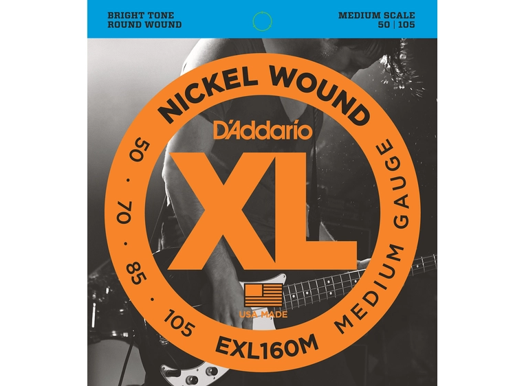 D'Addario EXL160M Strengesett El-bass (050-105) 